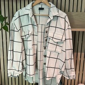 Windowpane shacket